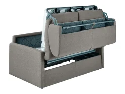 Sofá-cama abertura rápida em tecido cinza claro assento com assento de memória de forma 120 cm colchão 18 cm CALIFE