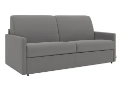 Sofá-cama abertura rápida em tecido cinza claro assento com assento de memória de forma 120 cm colchão 18 cm CALIFE