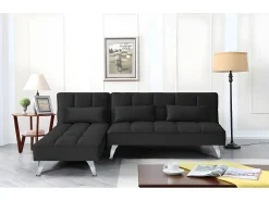 Sofá-Cama Chaise Longue Noelia XS 200cm Preto