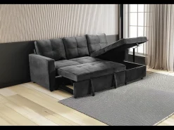 Sofá-Cama Chaise Longue Pau 215cm Preto