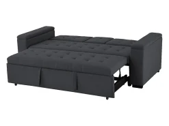 Sofá-Cama Cinzento Escuro Conversível de 3 Lugares NOHO Moderno e Prático