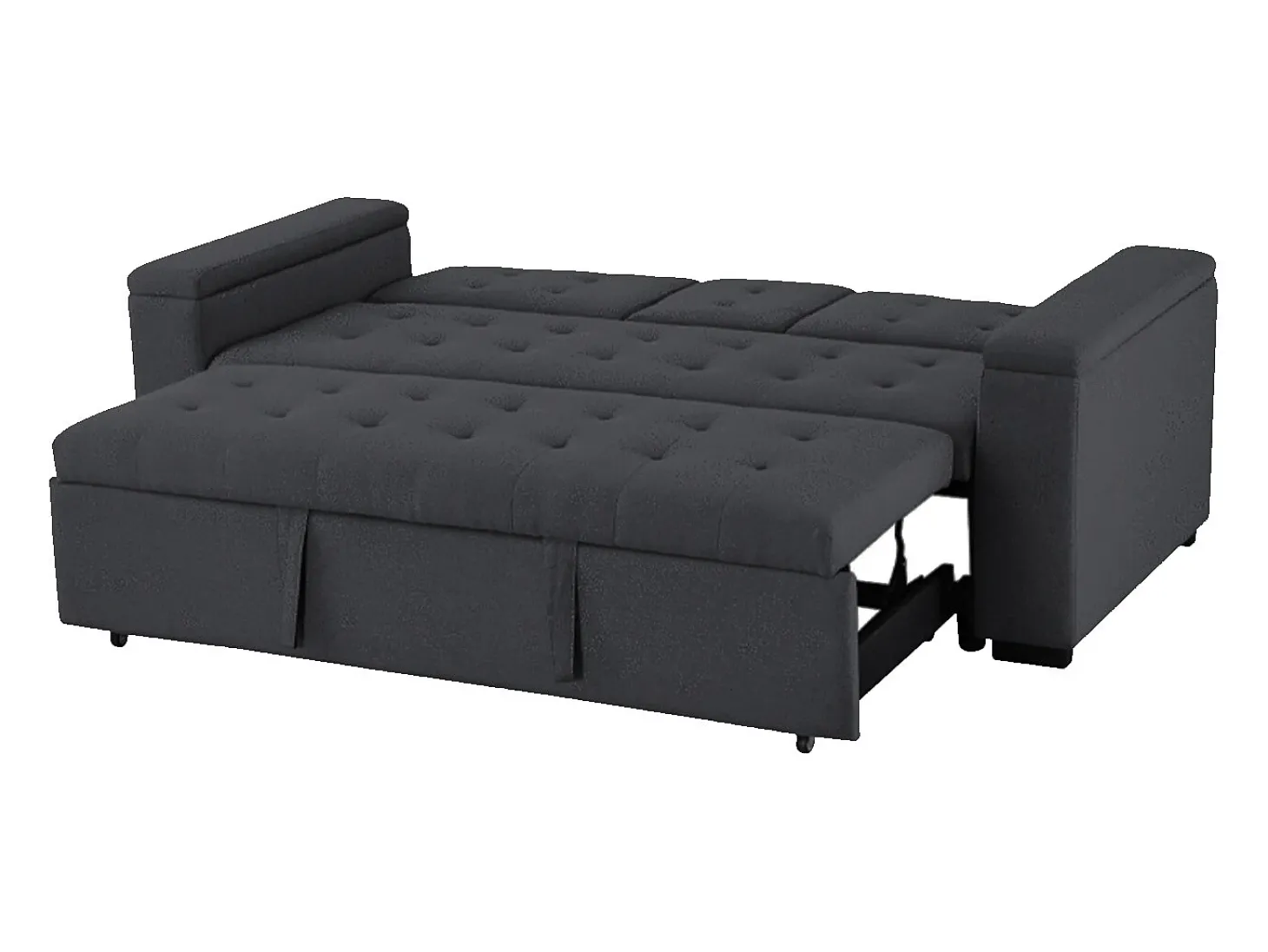 Sofá-Cama Cinzento Escuro Conversível de 3 Lugares NOHO Moderno e Prático