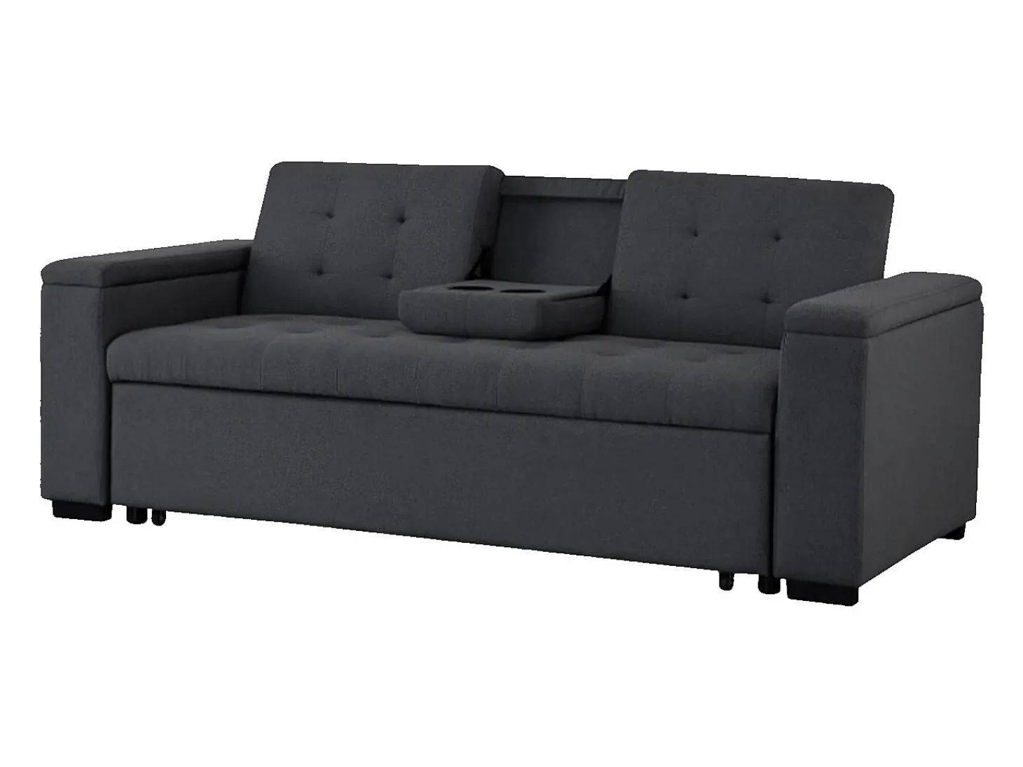 Sofá-Cama Cinzento Escuro Conversível de 3 Lugares NOHO Moderno e Prático