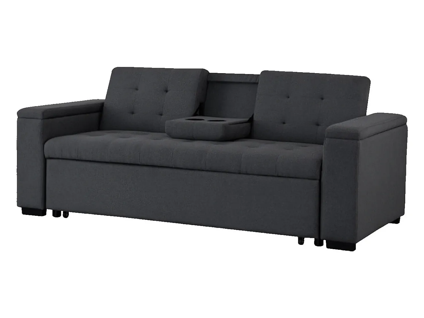 Sofá-Cama Cinzento Escuro Conversível de 3 Lugares NOHO Moderno e Prático