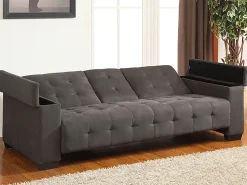 Sofá-cama clic-clac de 3 lugares Microfibra Cinzento DEVONSHIRE
