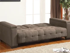 Sofá-cama clic-clac de 3 lugares Microfibra Castanho DEVONSHIRE
