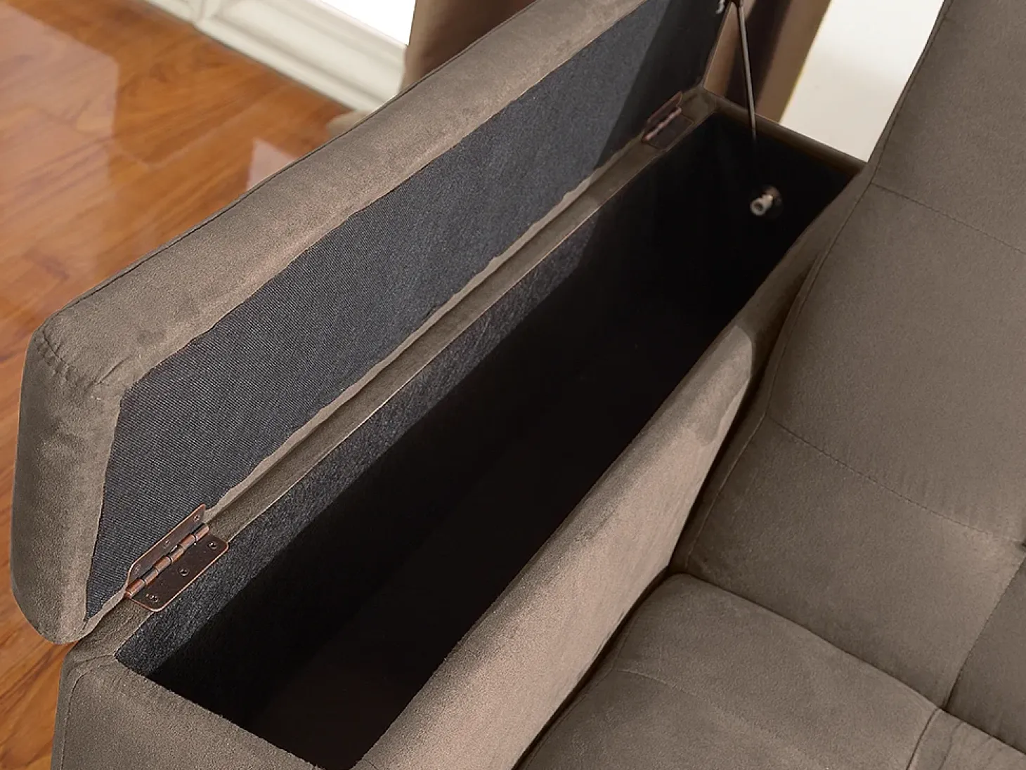 Sofá-cama clic-clac de 3 lugares Microfibra Castanho DEVONSHIRE