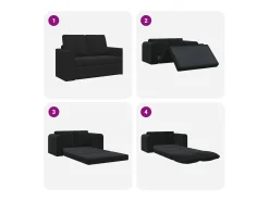 Sofá-Cama 60cm Preto Veludo