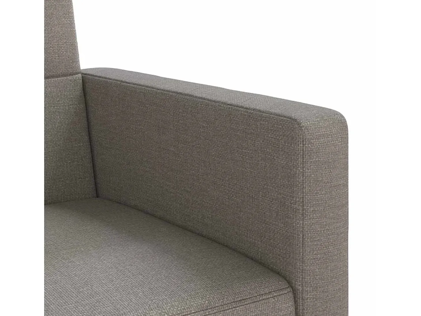 Sofá-cama com almofadões tecido cinzento-acastanhado