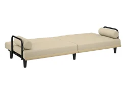 Sofá-cama com apoio de braços tecido cor creme