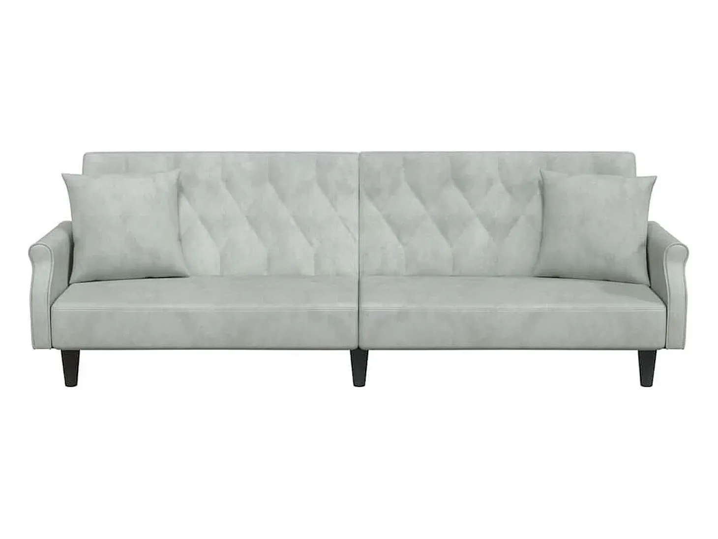 Sofá-cama com apoio de braços veludo cinzento-claro