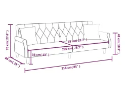 Sofá-cama com apoio de braços veludo cinzento-claro