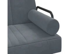 Sofá-cama com apoio de braços veludo cinzento-escuro