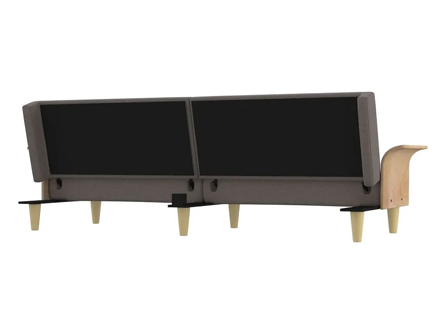 Sofá-cama com apoio de braços tecido cinzento-acastanhado
