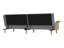 Sofá-cama com apoio de braços tecido cinzento-claro