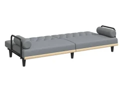 Sofá-cama com apoio de braços tecido cinzento-claro