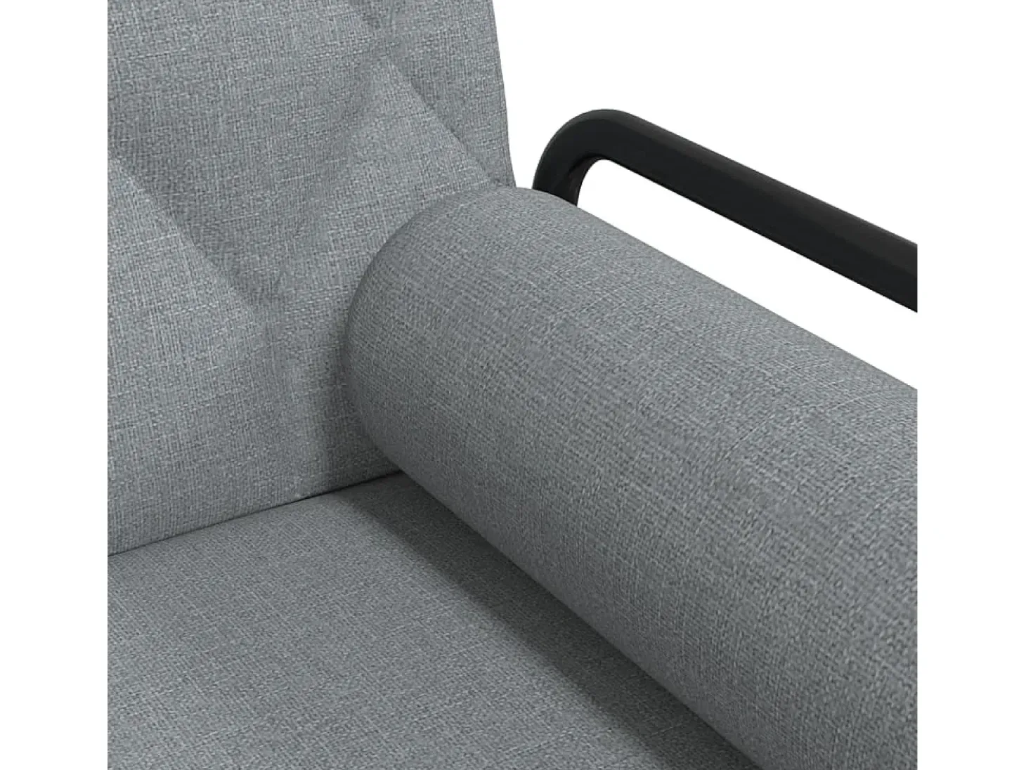 Sofá-cama com apoio de braços tecido cinzento-claro
