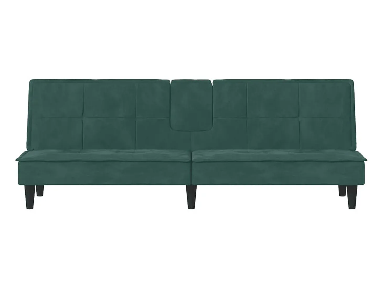 Sofá-cama com suportes para copos veludo verde-escuro PT648269
