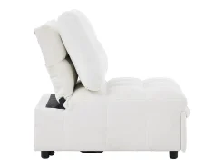 Sofá-cama conversível - 68 x 95 x 76 cm - com encosto e profundidade do assento ajustáveis - tecido - branco