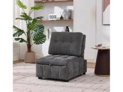 Sofá-cama conversível - 68 x 95 x 76 cm - com encosto e profundidade do assento ajustáveis - tecido - cinza