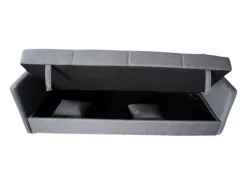 Sofá-Cama Conversível Cinza Escuro de 3 Lugares com Armazenamento - ADARE