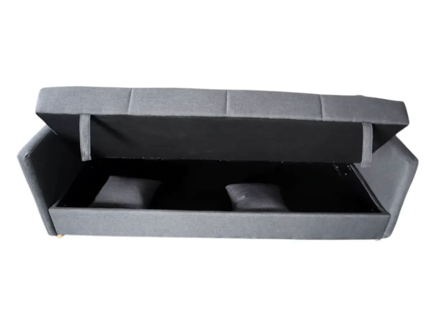 Sofá-Cama Conversível Cinza Escuro de 3 Lugares com Armazenamento - ADARE