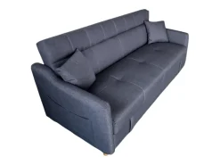 Sofá-Cama Conversível Cinza Escuro de 3 Lugares com Armazenamento - ADARE