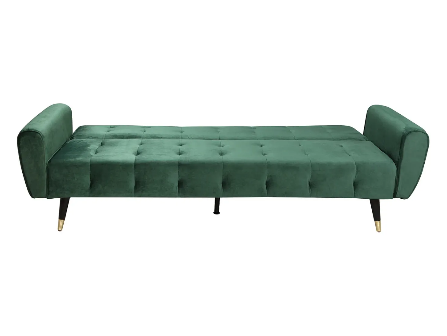 Sofá-Cama Conversível de 3 Lugares em Veludo Verde Ontario Moderno e Confortável