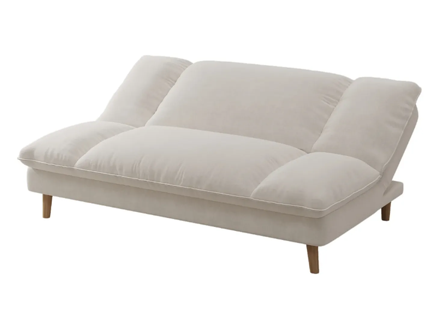 Sofá-Cama Conversível de 3 Lugares em Veludo Cotelê Azul Estilo Escandinavo