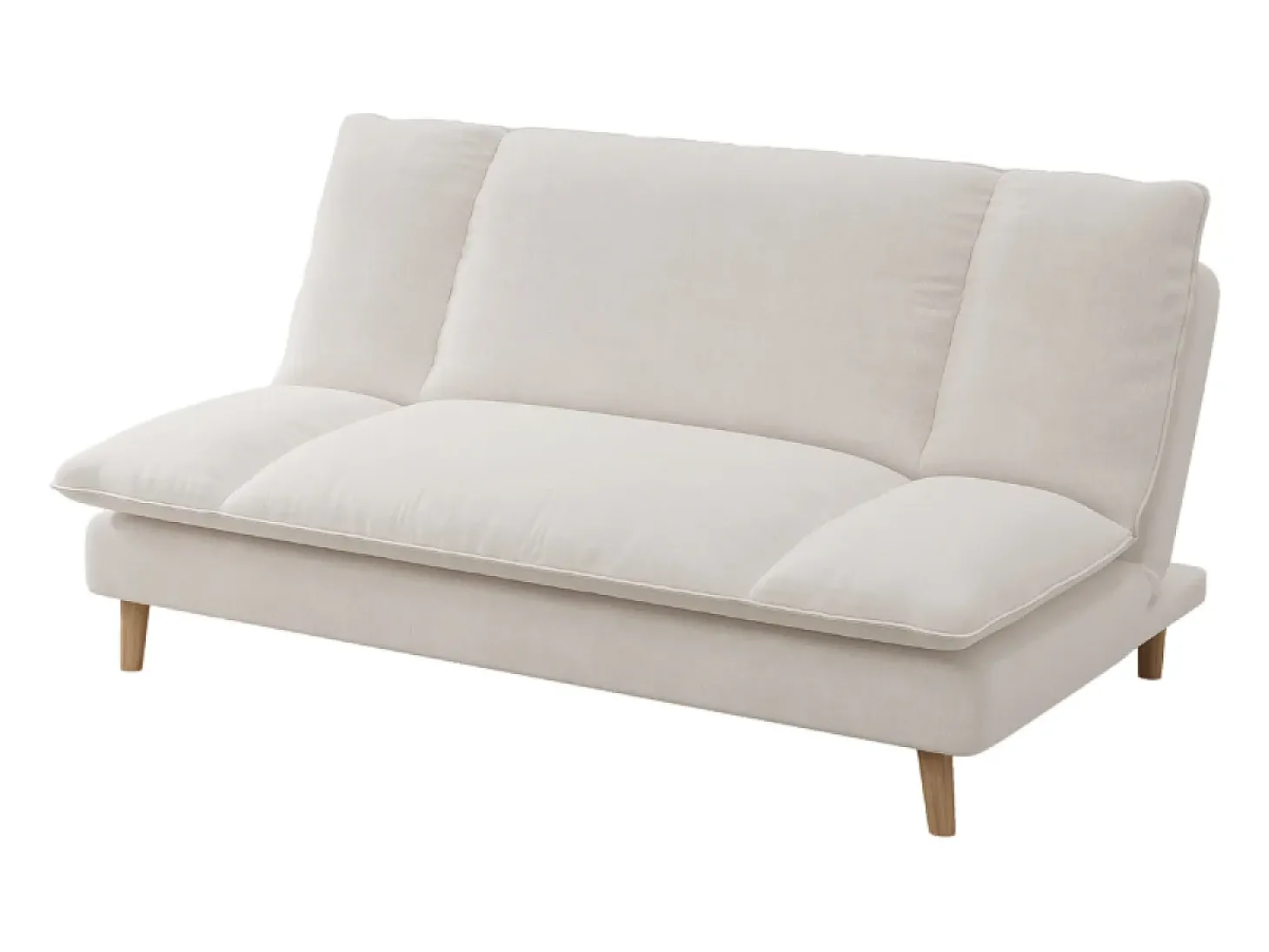 Sofá-Cama Conversível de 3 Lugares em Veludo Cotelê Azul Estilo Escandinavo