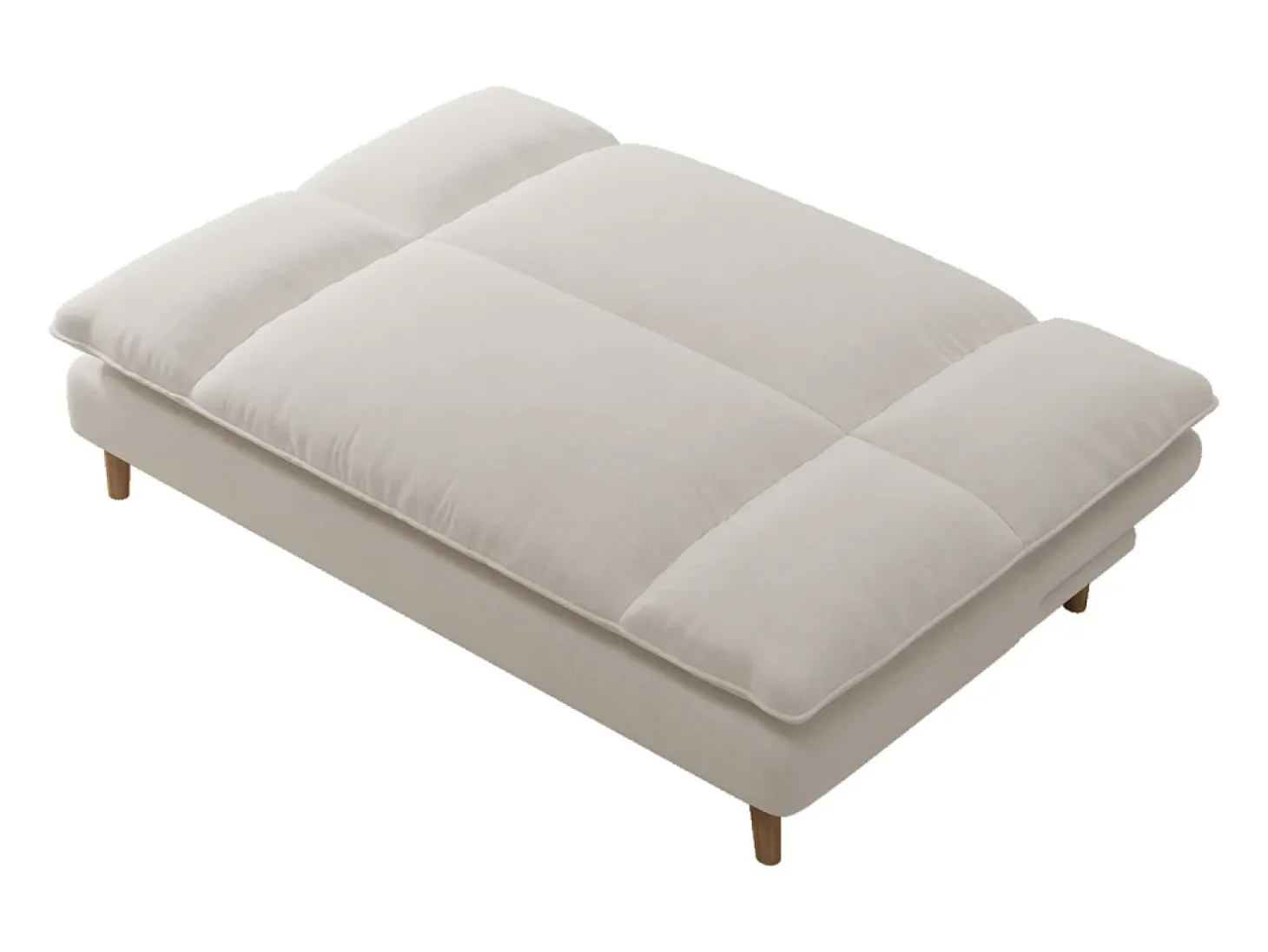 Sofá-Cama Conversível de 3 Lugares em Veludo Cotelê Azul Estilo Escandinavo