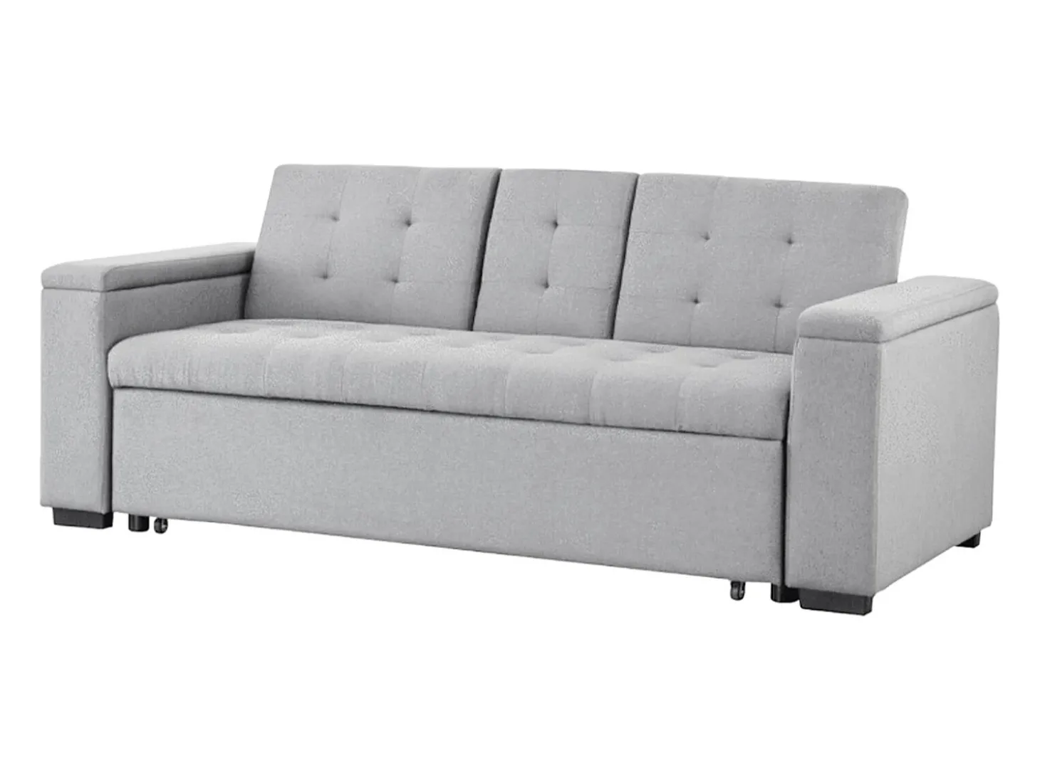 Sofá-Cama Conversível de 3 Lugares em Tecido Cinza Claro NOHO - Estilo Moderno e Prático