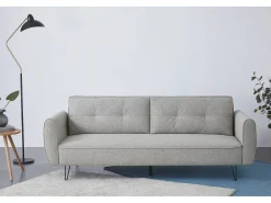 Sofá-Cama Conversível de 3 Lugares em Tecido Cinza Claro SOHO Moderno e Elegante