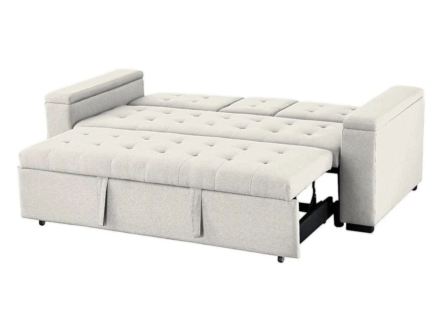 Sofá-cama conversível de 3 lugares em tecido bege NOHO
