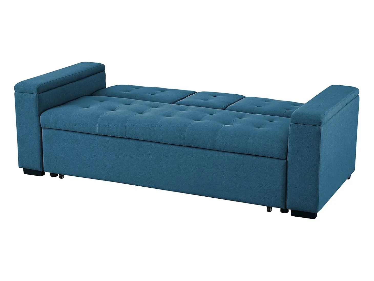 Sofá-Cama Conversível de 3 Lugares em Tecido Azul Petróleo Noho - Moderno e Modular