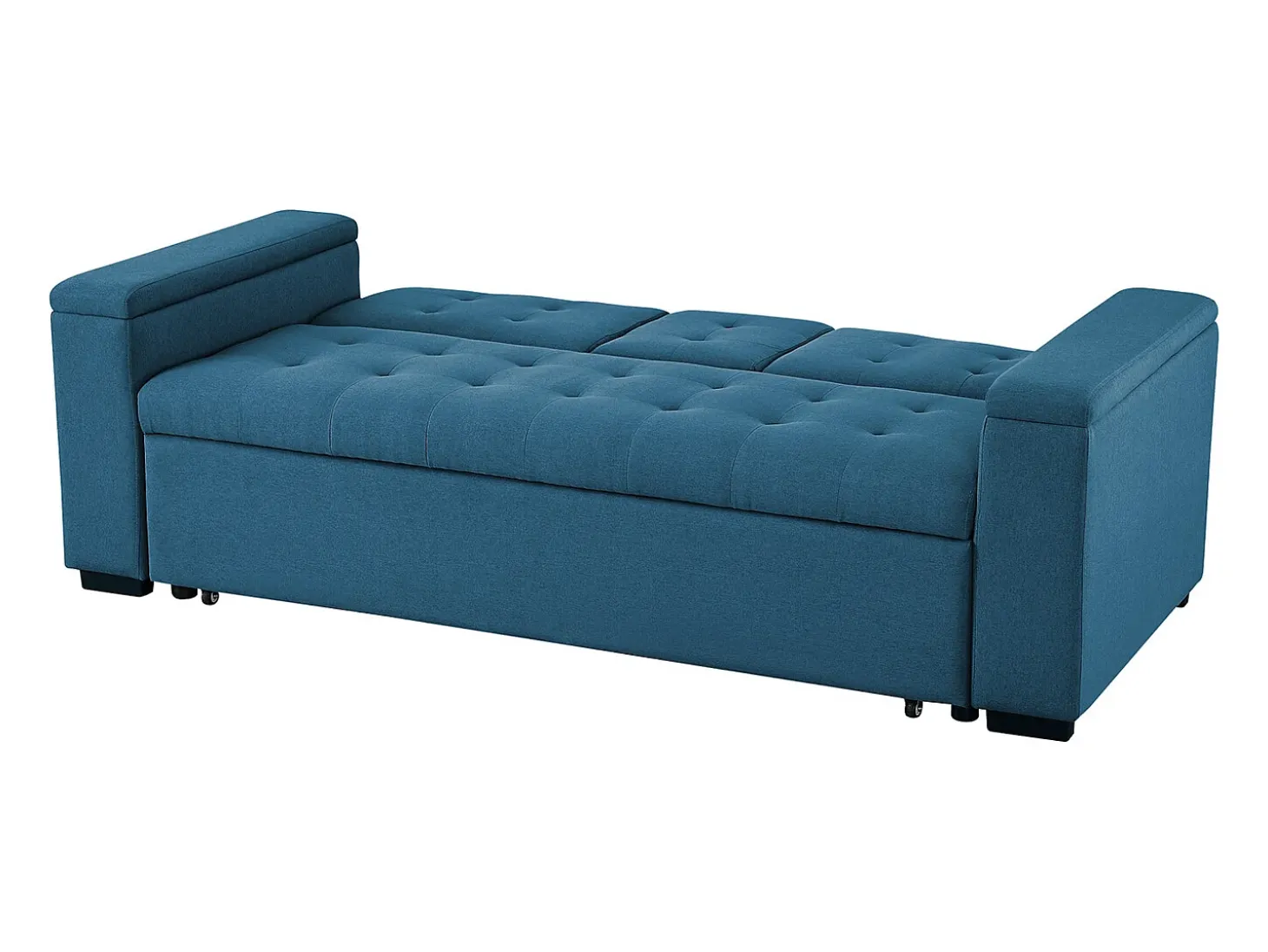 Sofá-Cama Conversível de 3 Lugares em Tecido Azul Petróleo Noho - Moderno e Modular