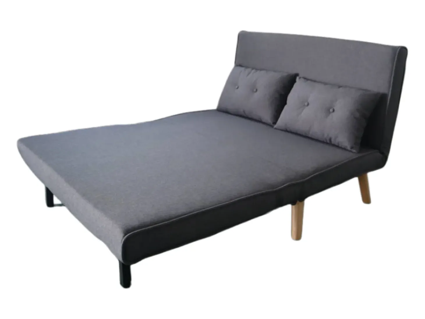 Sofá-Cama Conversível em Tecido Cinza Escuro de 2 Lugares DORIS Moderno e Funcional