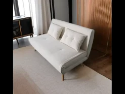 Sofá-Cama Conversível em Veludo Cotelê Bege 2 Lugares ENNIS