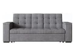 Sofá-Cama Conversível Modular de 3 Lugares em Veludo Cotelê Cinza com Armazenamento NOHO