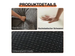 Sofá-cama convertível - Um lugar - Tecido chenille cinzento