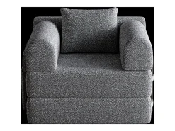 Sofá-cama convertível - Um lugar - Tecido chenille cinzento