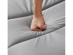 Sofá-cama convertível de 3 lugares em tecido de veludo - Cinza