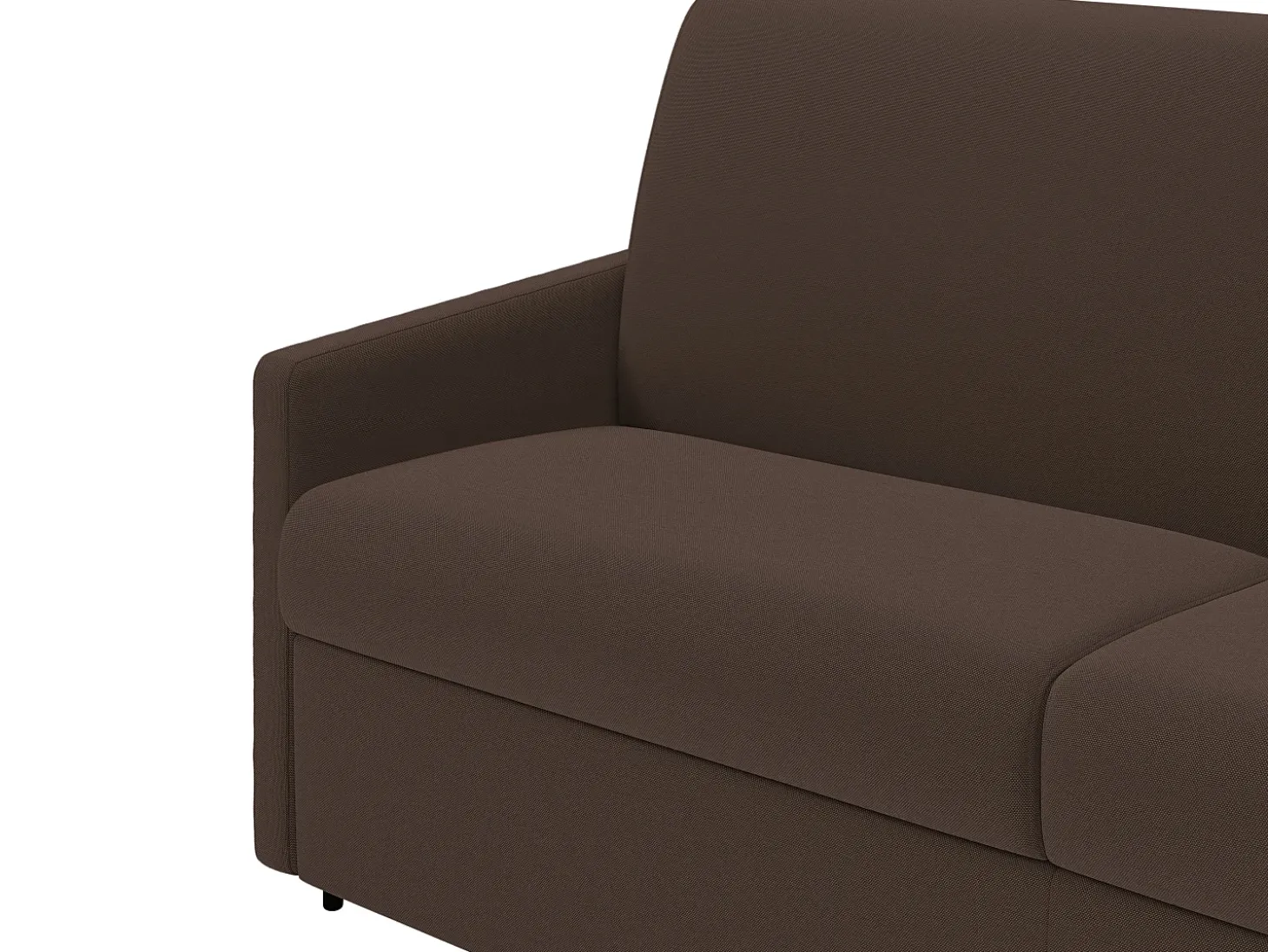 Sofá-cama convertível exprés em tecido marrom com assento de memória de forma 160 cm colchão 14 cm CALIFE