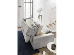 Sofá-cama Daame, ofá de 2 lugare, 100% Fabricado na Itália, Sofá da ala com abertura giratória, com apoio de cabeça ajutávei â€<â€<e braço fino, 160x95h85 cm, Cinza