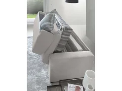 Sofá-cama Dabagn, Sofá grande de 2 lugare, 100% Fabricado na Itália, Sofá da ala com abertura giratória, em tecido acolchoado, com braço padrão, 200x95h90 cm, Cinza