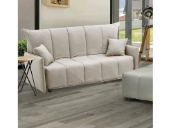 Sofá-cama Dabali, sofá de 2 lugares, 100% Fabricado na Itália, Sofá da sala com abertura para carrinho, em tecido acolchoado, com braços padrão, 150x90h85 cm, Bege