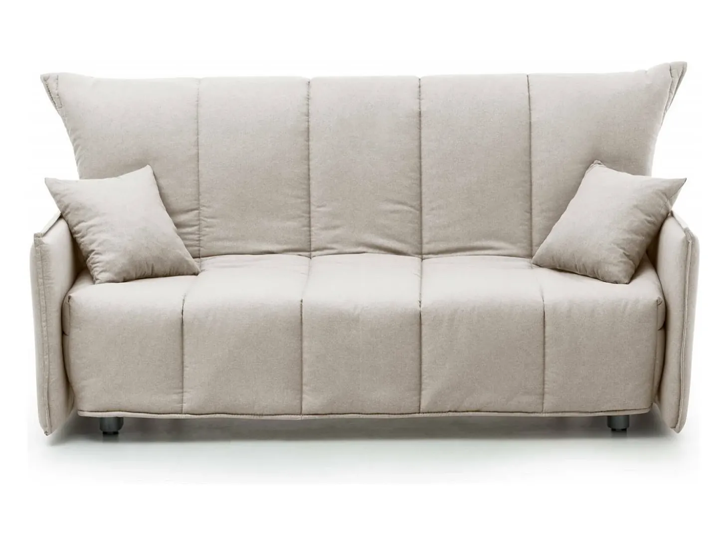 Sofá-cama Dabali, sofá de 2 lugares, 100% Fabricado na Itália, Sofá da sala com abertura para carrinho, em tecido acolchoado, com braços padrão, 150x90h85 cm, Bege