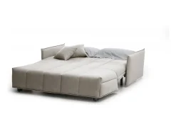 Sofá-cama Dabali, sofá de 2 lugares, 100% Fabricado na Itália, Sofá da sala com abertura para carrinho, em tecido acolchoado, com braços padrão, 150x90h85 cm, Bege