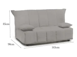Sofá-cama Dabam, ofá de 3 lugare, 100% Fabricado na Itália, Sofá da ala com abertura para carrinho, em tecido acolchoado, com almofada incluída, 165x90h85 cm, Cinza