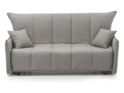 Sofá-cama Dabarc, sofá de 3 lugares, 100% Fabricado na Itália, Sofá da sala com abertura para carrinho, em tecido acolchoado, com braços padrão, 190x90h85 cm, Cinza